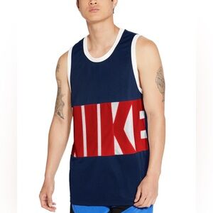 Nike Dri-Fit Mens XL Air Jordan Blue Red Graphic Jersey Tank Top B-Ball Athletic